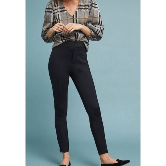 Anthropologie The Essential Slim Ankle Zip Pant in Black Women's 0 - Picture 1 of 13